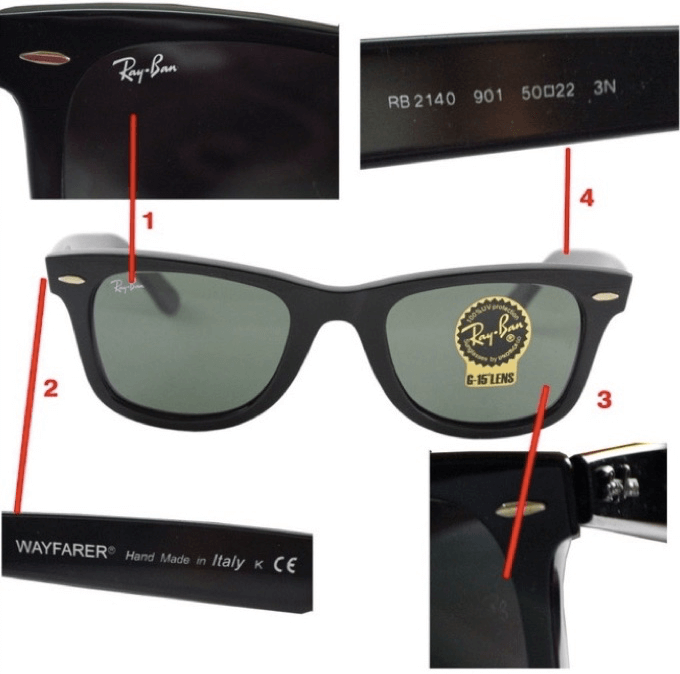 Отличия оригинальных очков Ray Ban